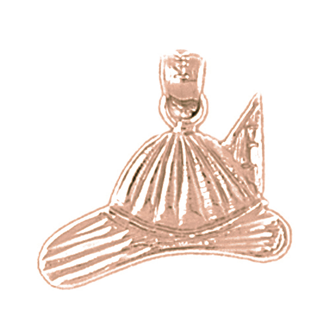 14K or 18K Gold Fireman's Helmet Pendant