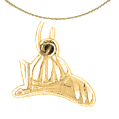 Feuerwehrhelm-Anhänger aus 14 Karat oder 18 Karat Gold