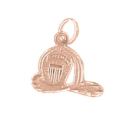 14K or 18K Gold Fireman's Helmet Pendant