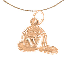14K or 18K Gold Fireman's Helmet Pendant