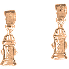14K or 18K Gold 20mm Fire Hydrant Earrings