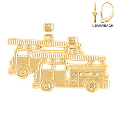 14K oder 18K Gold 30mm Feuerwehrleiter Ohrringe