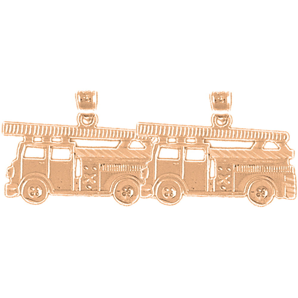 14K or 18K Gold 30mm Fireman's Ladder Earrings