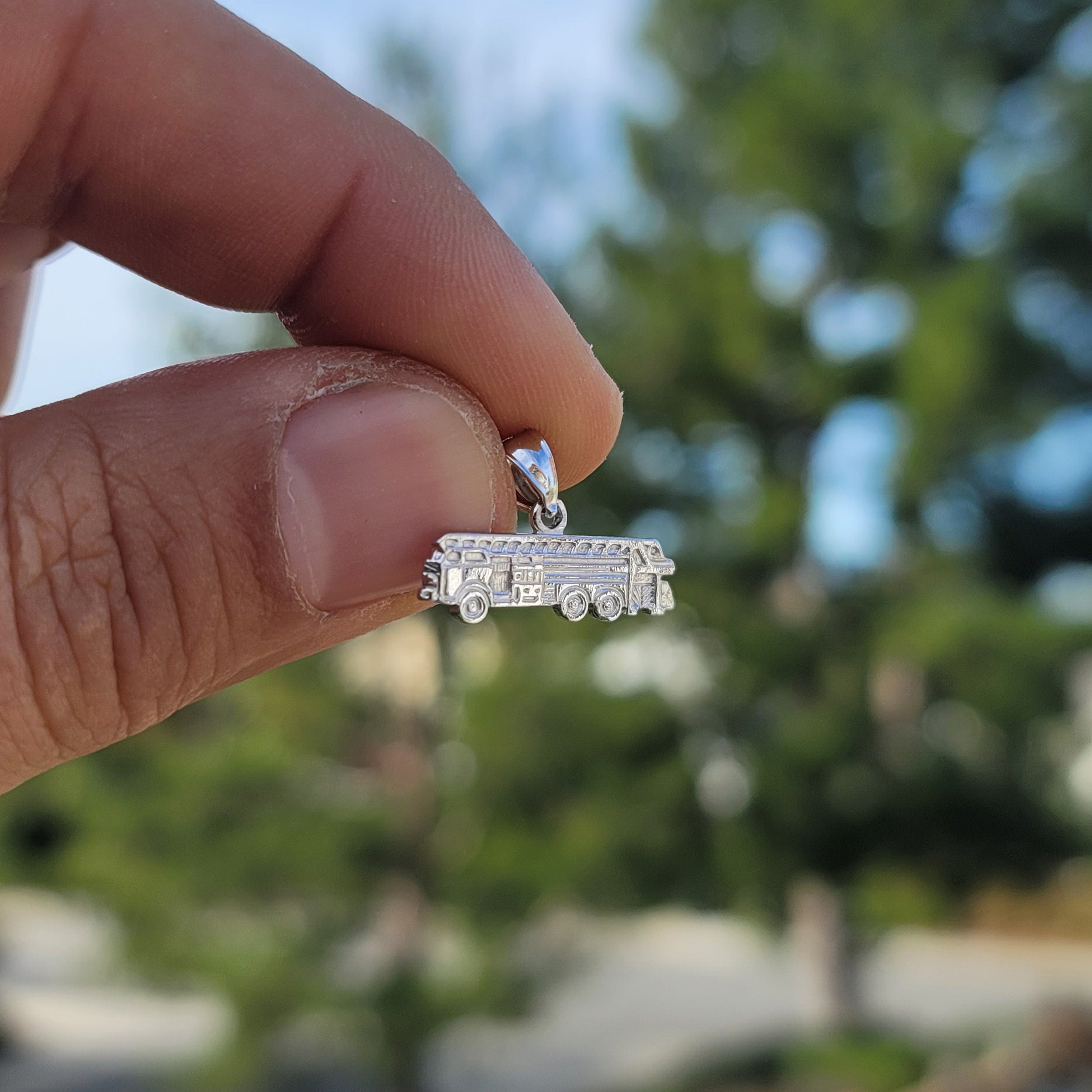 14K or 18K Gold Fire Truck Pendant