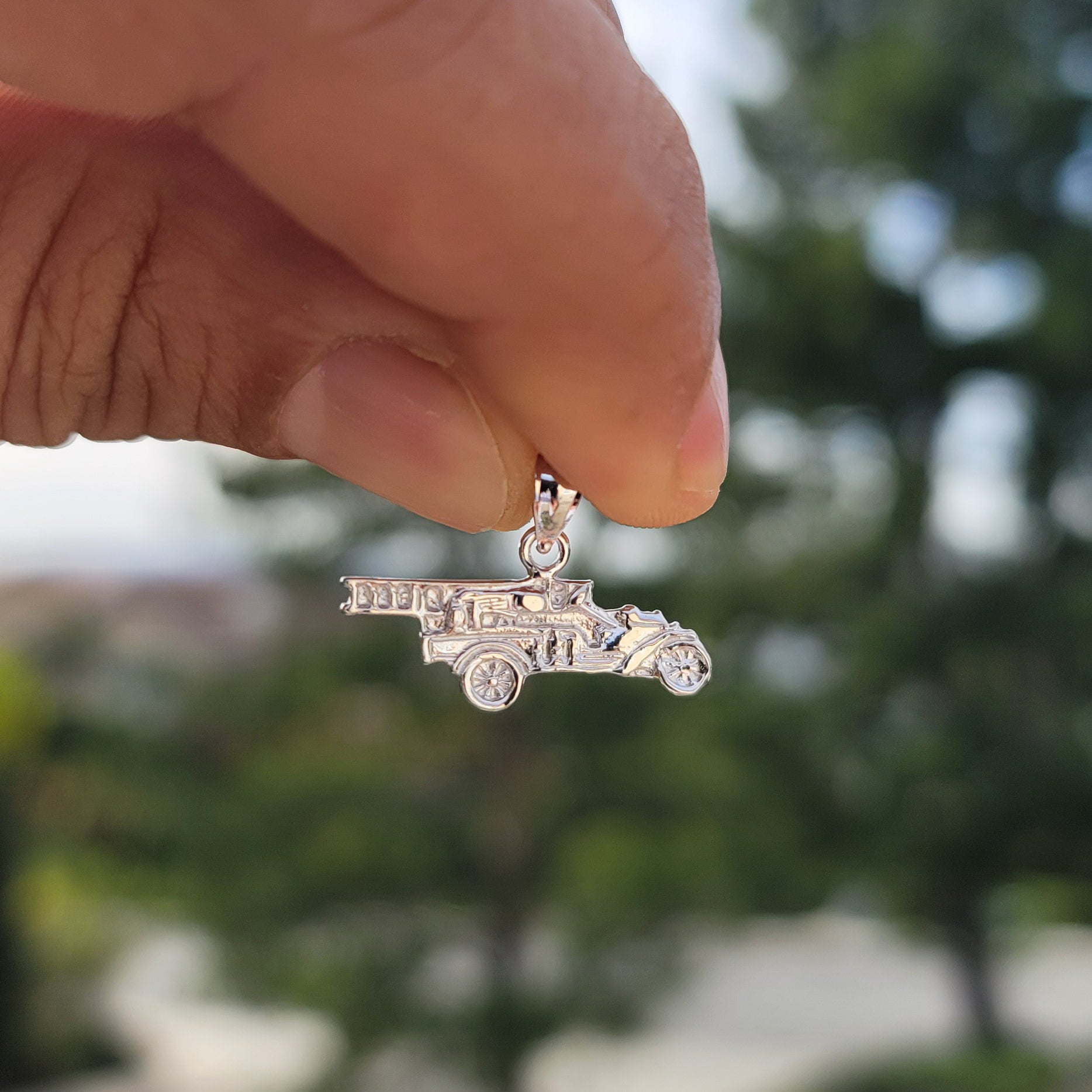 14K or 18K Gold Fire Truck Pendant