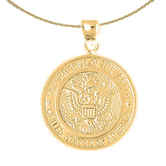 Colgante del Departamento del Ejército de oro de 10 K, 14 K o 18 K