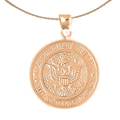 Colgante del Departamento del Ejército de oro de 10 K, 14 K o 18 K