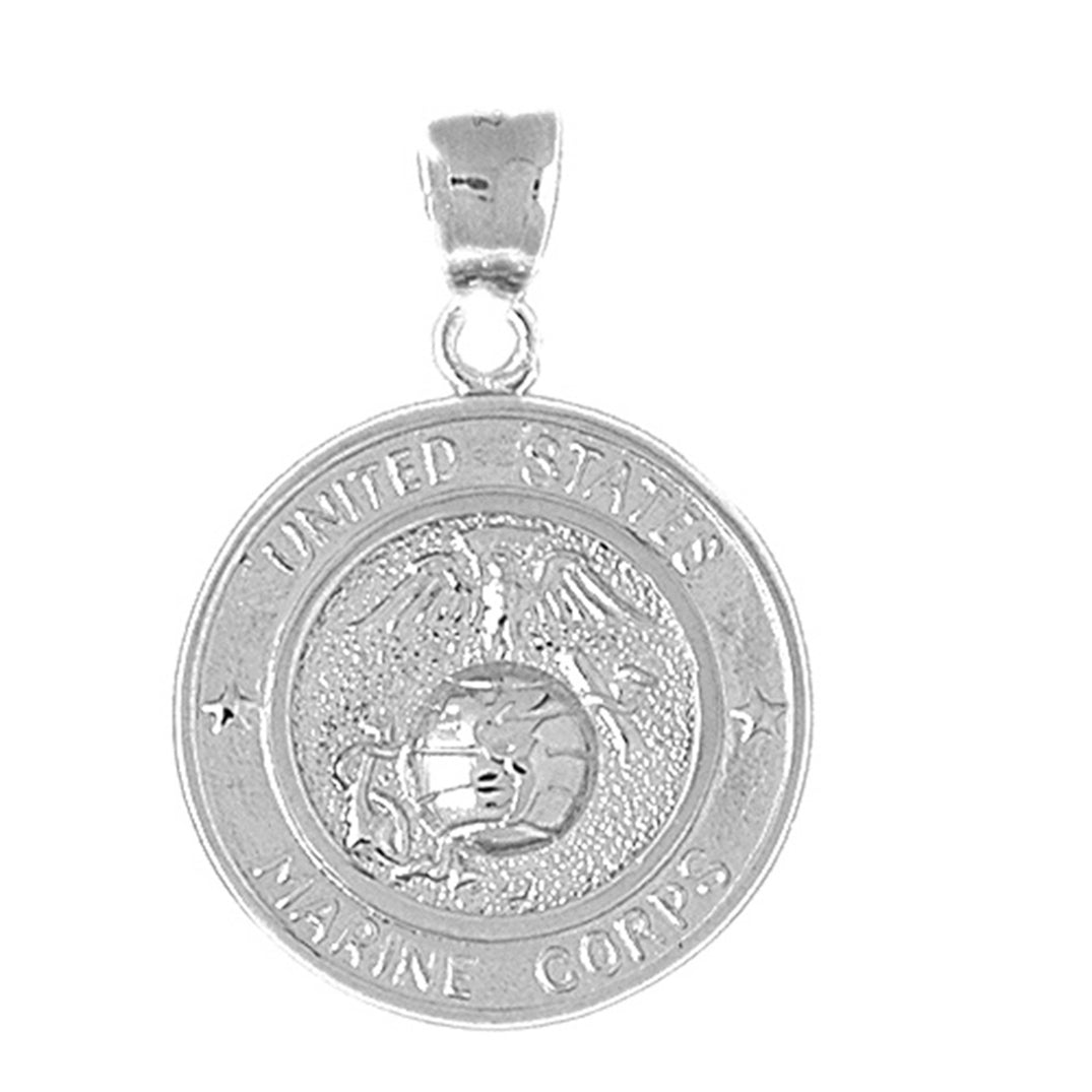10K, 14K or 18K Gold United States Marine Corps Pendant
