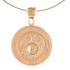 Colgante del Cuerpo de Marines de los Estados Unidos de oro de 10 K, 14 K o 18 K