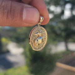 10K, 14K or 18K Gold Marine Corps Logo Pendant