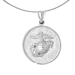 10K, 14K or 18K Gold Marine Corps Logo Pendant