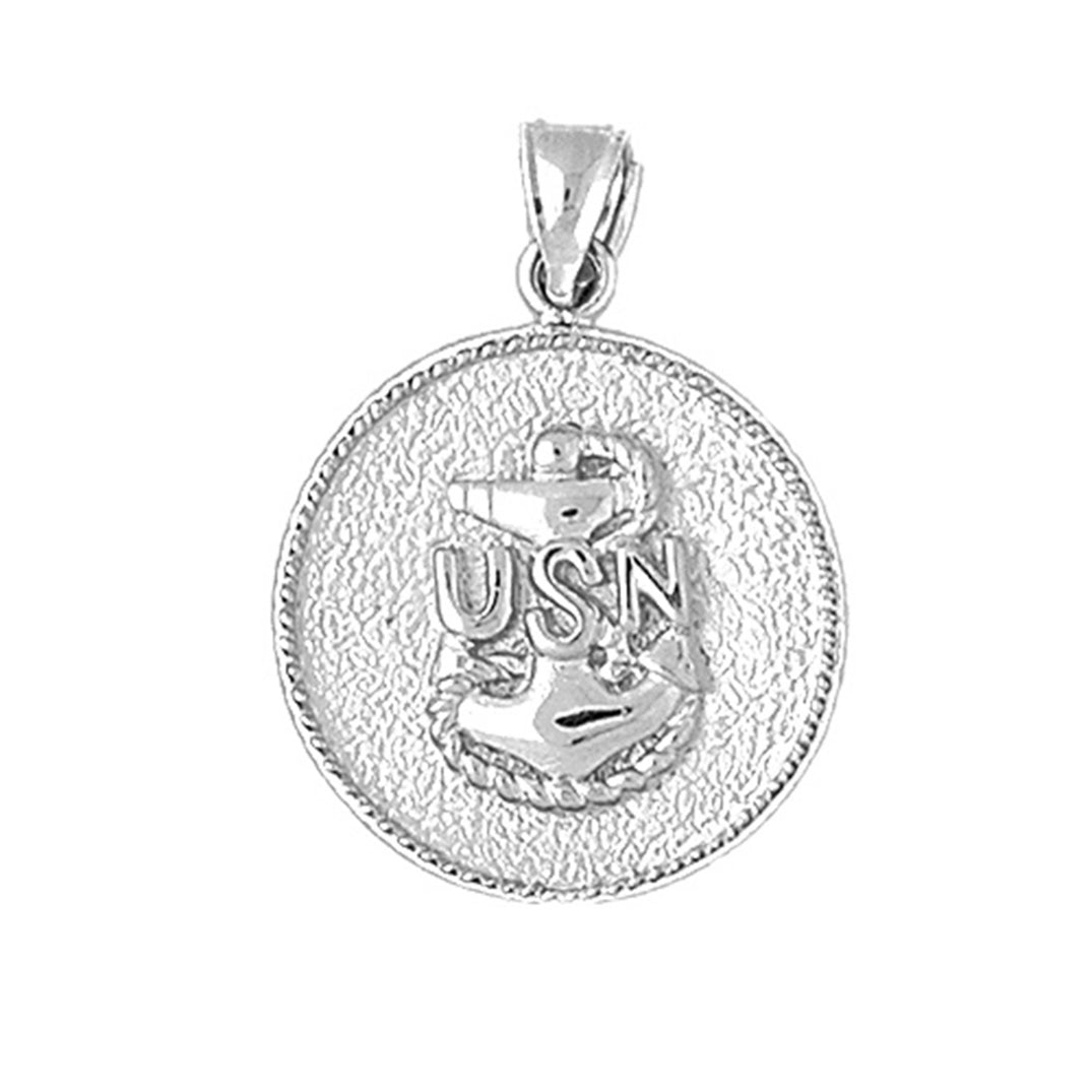 10K, 14K or 18K Gold United States Navy Logo Pendant