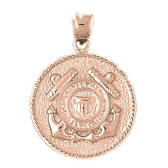 10K, 14K or 18K Gold United States Navy Logo Pendant