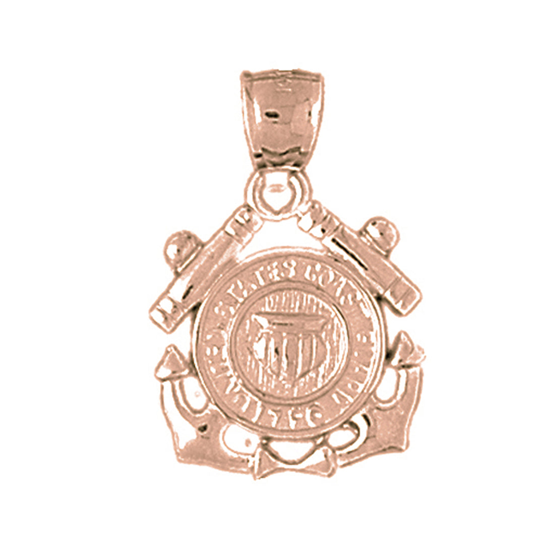 10K, 14K or 18K Gold United States Navy Logo Pendant