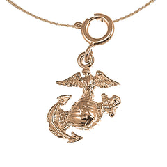 14K or 18K Gold Marine Corps Logo Pendant