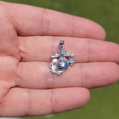 10K, 14K oder 18K Gold Marine Corps Logo Anhänger