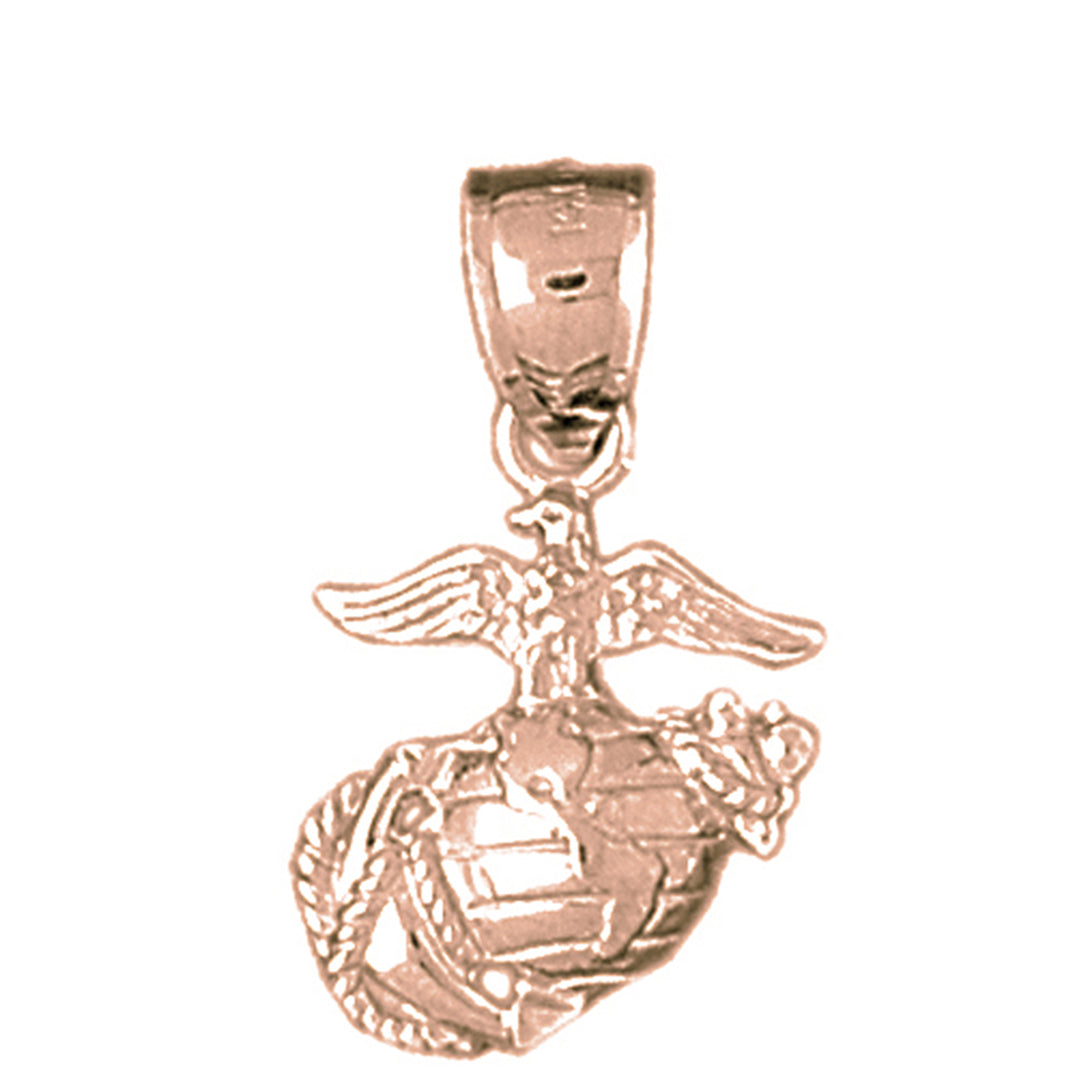 10K, 14K or 18K Gold Marine Corps Logo Pendant