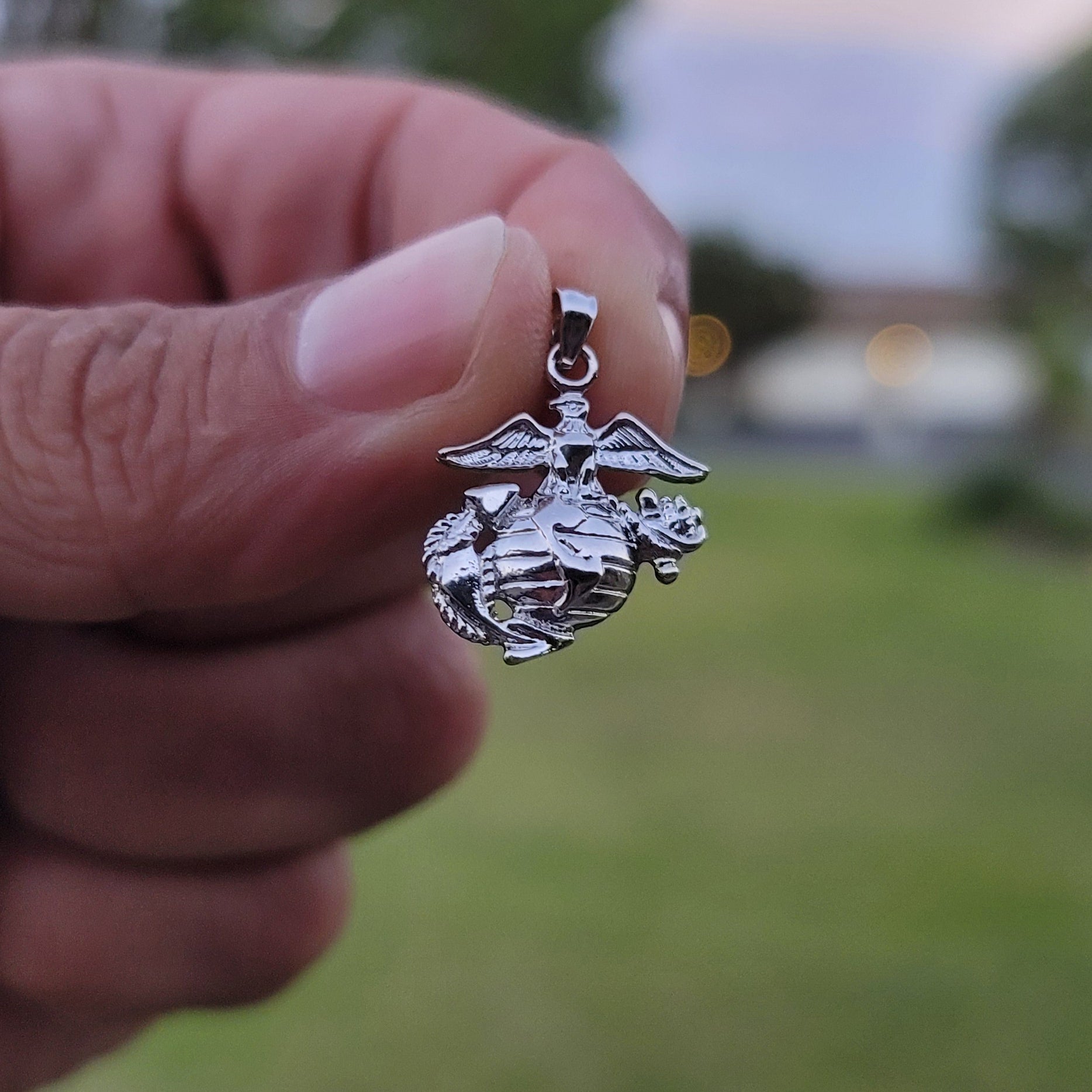 10K, 14K or 18K Gold Marine Corps Logo Pendant