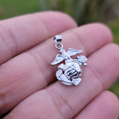 10K, 14K or 18K Gold Marine Corps Logo Pendant
