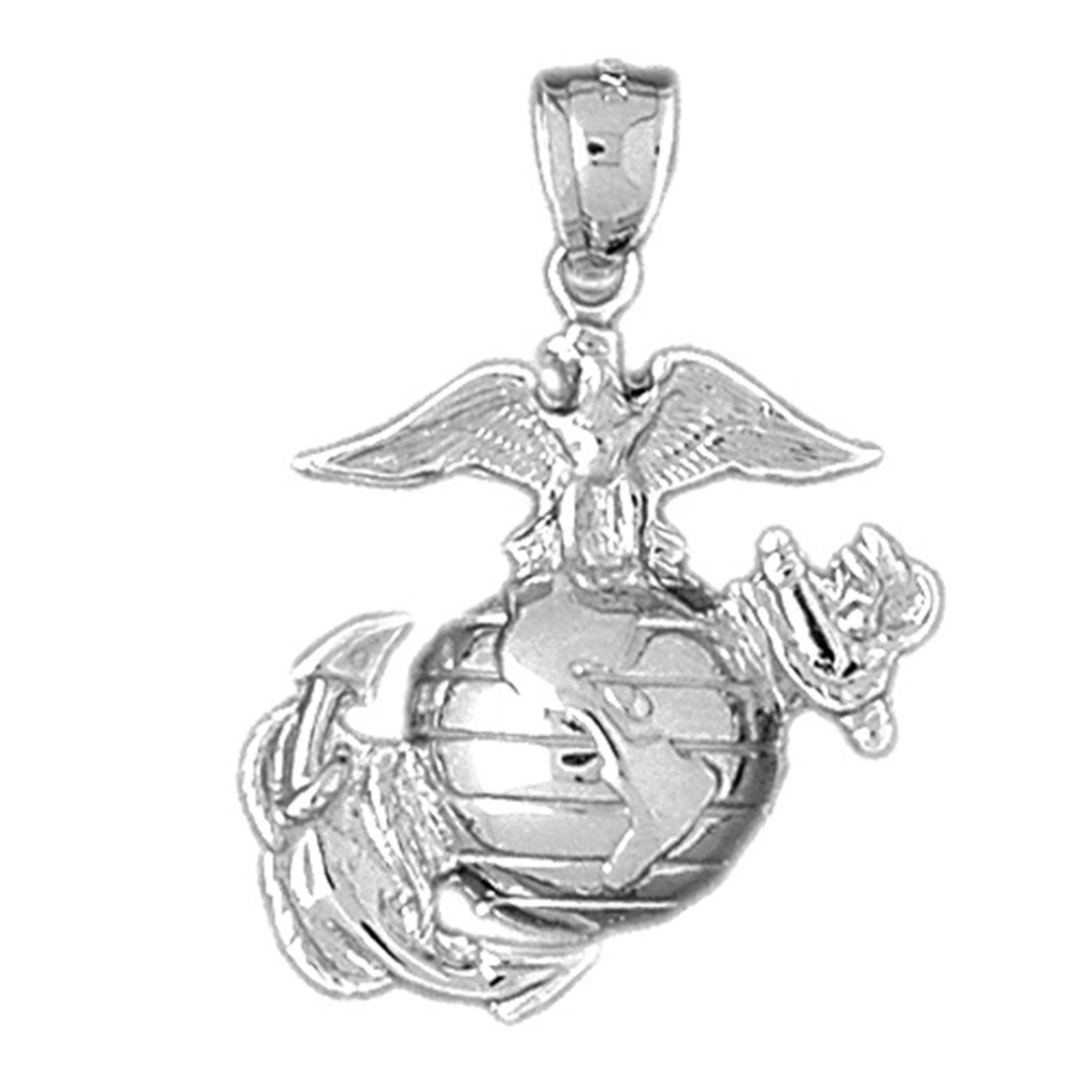 10K, 14K or 18K Gold Marine Corps Logo Pendant