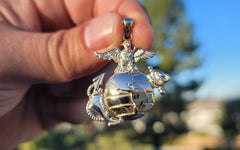 10K, 14K oder 18K Gold Marine Corps Logo Anhänger