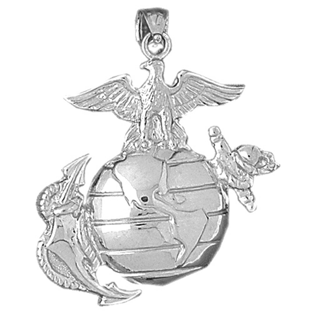 10K, 14K or 18K Gold Marine Corps Logo Pendant