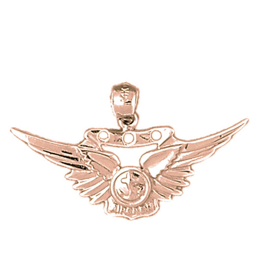 10K, 14K or 18K Gold United States Navy Pendant