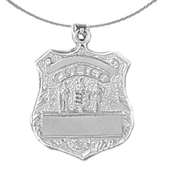 10K, 14K or 18K Gold Police Officer Badge Pendant