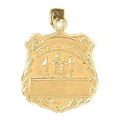 10K, 14K or 18K Gold Police Officer Badge Pendant