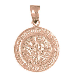10K, 14K or 18K Gold United States Navy Pendant