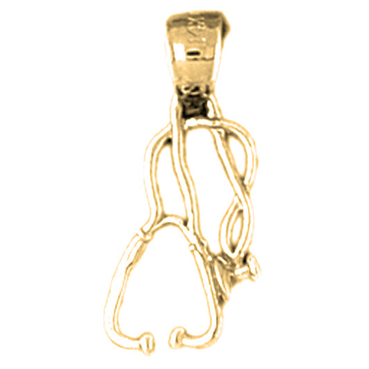 14K or 18K Gold Stethoscope Pendant