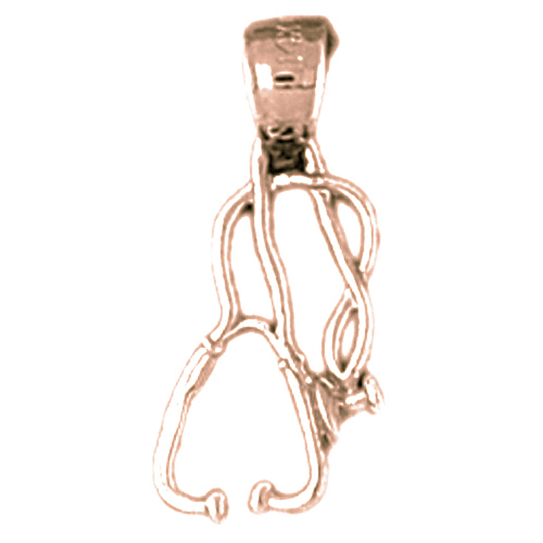 14K or 18K Gold Stethoscope Pendant
