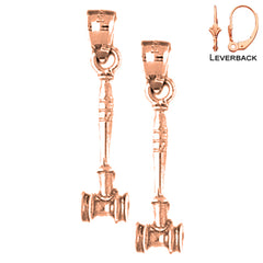 Hammerohrringe aus 14 Karat oder 18 Karat Gold, 27 mm