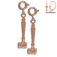 Pendientes de mazo de oro de 14 quilates o 18 quilates de 25 mm