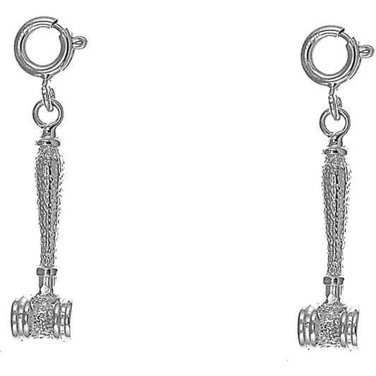 Sterling Silver 25mm Gavel Earrings