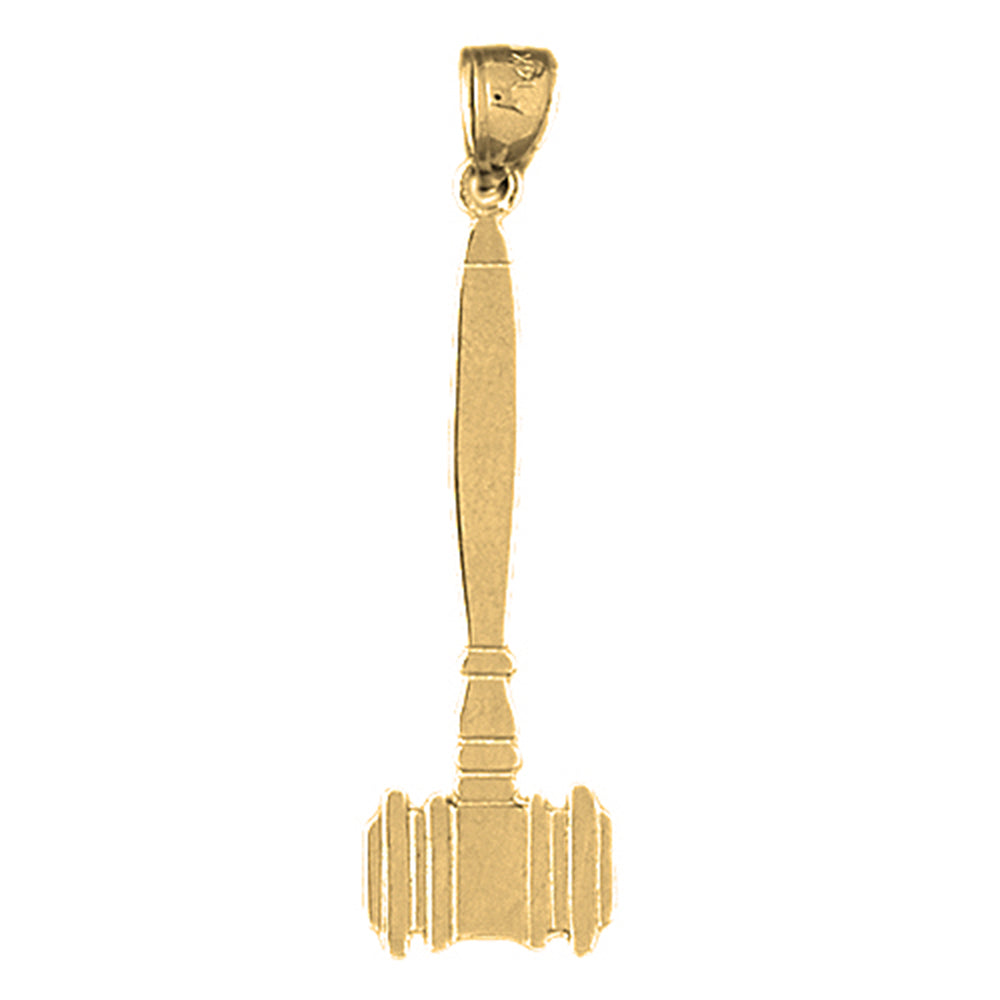 10K, 14K or 18K Gold Gavel Pendant