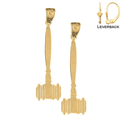 14K oder 18K Gold 45mm Hammer Ohrringe