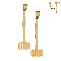 14K oder 18K Gold 45mm Hammer Ohrringe