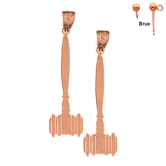 14K oder 18K Gold 45mm Hammer Ohrringe