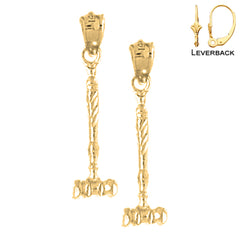 Pendientes de mazo de oro de 14 quilates o 18 quilates de 27 mm