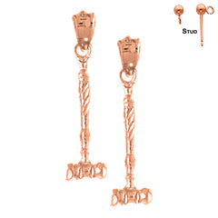 Pendientes de mazo de oro de 14 quilates o 18 quilates de 27 mm