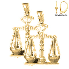 Pendientes Pesos de la Justicia de 26 mm de oro de 14 quilates o 18 quilates