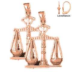 Pendientes Pesos de la Justicia de 26 mm de oro de 14 quilates o 18 quilates