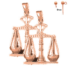 Pendientes Pesos de la Justicia de 26 mm de oro de 14 quilates o 18 quilates