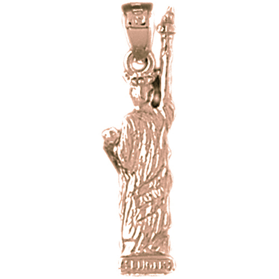 10K, 14K or 18K Gold 3D Statue Of Liberty Pendant