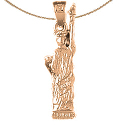 Colgante de la Estatua de la Libertad 3D de oro de 10K, 14K o 18K
