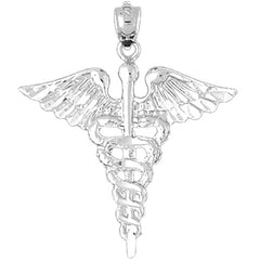 10K, 14K or 18K Gold Caduceus Pendant