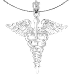 10K, 14K or 18K Gold Caduceus Pendant