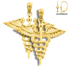 14K or 18K Gold Caduceus Earrings