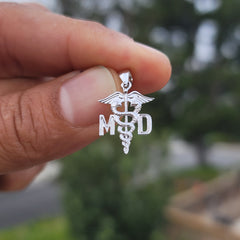 14K or 18K Gold M.D. Medical Doctor Pendant